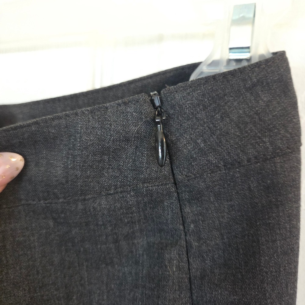 Lafayette 148 New York Bleecker Grey Virgin Wool Blend Straight Leg Pants Sz 12 - Picture 4 of 9